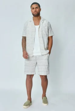 Ensemble short et chemise a motifs