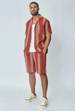Ensemble short et chemise a rayures