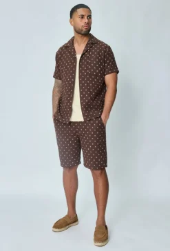 Ensemble short et chemise broder