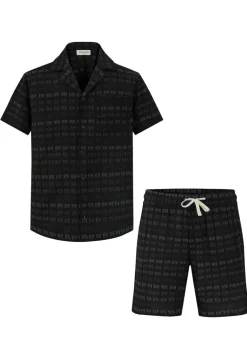 Ensemble short et chemise a motifs