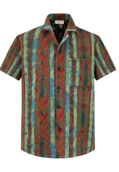 Ensemble short et chemise manche courte a motifs géométriques