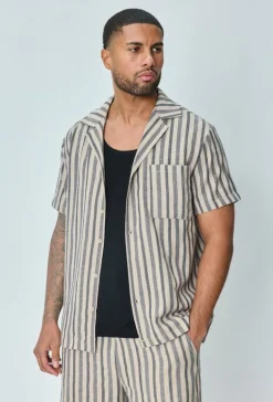 Ensemble short et chemise a rayures