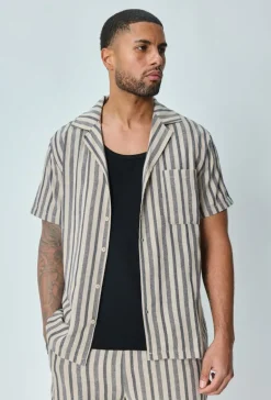 Ensemble short et chemise a rayures
