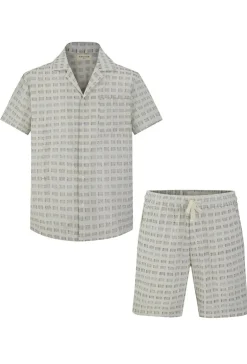 Ensemble short et chemise a motifs