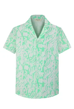 Ensemble short et chemise a motifs abstraits