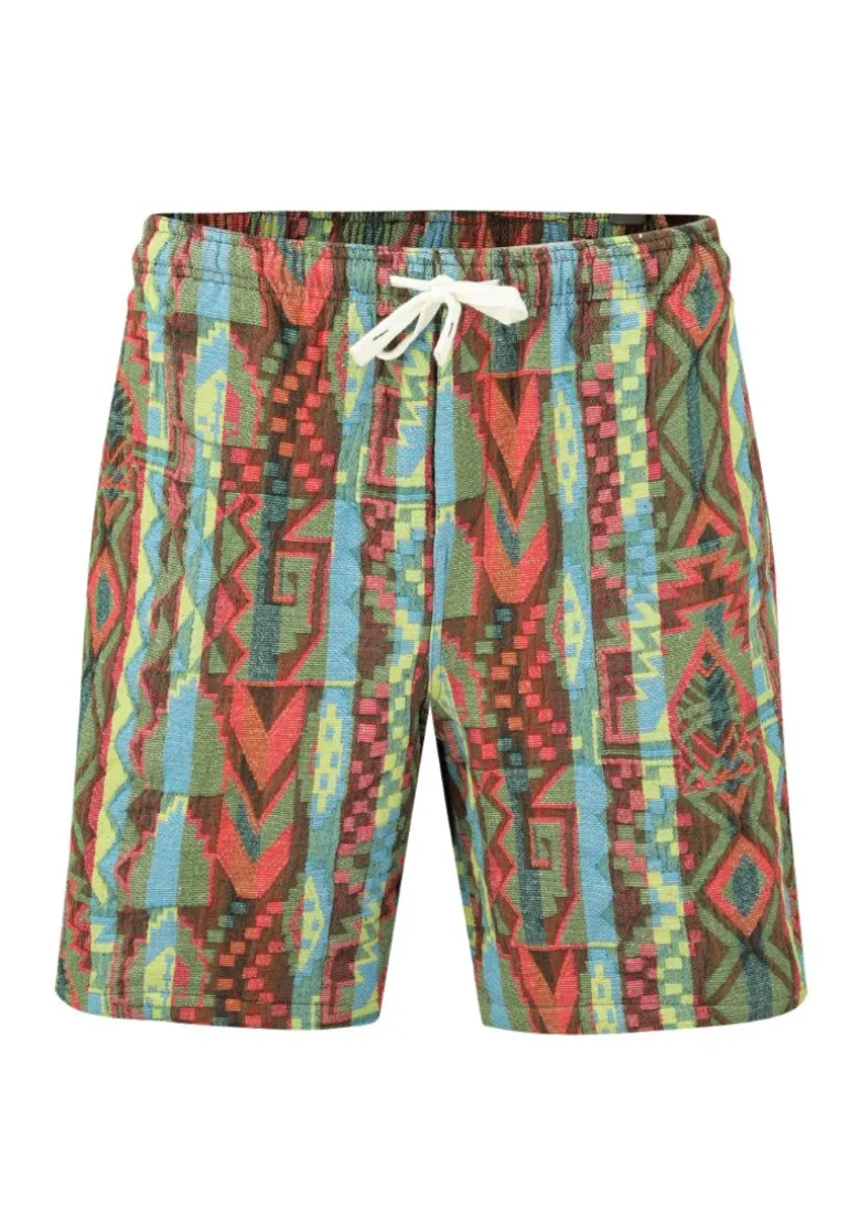 Ensemble short et chemise manche courte a motifs géométriques