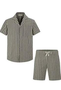 Ensemble short et chemise a rayures