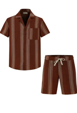 Ensemble short et chemise a rayures