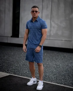 Ensemble short polo à motif géométriques