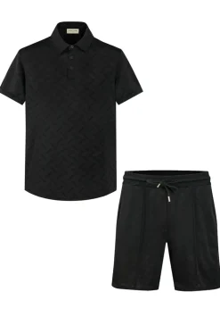 Ensemble short polo à motif géométriques