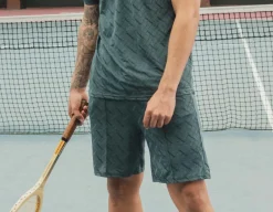 Ensemble short polo à motif géométriques