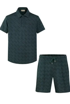 Ensemble short polo à motif géométriques