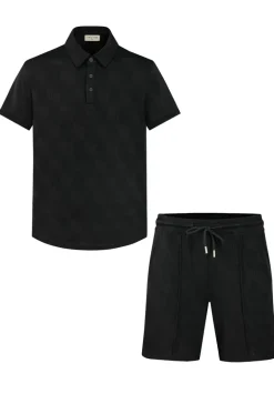 Ensemble short polo à motif géométriques