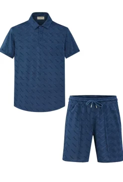 Ensemble short polo à motif géométriques
