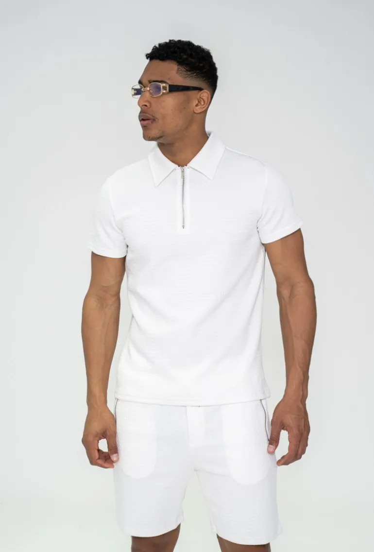 Ensemble short tshirt gaufré