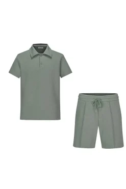 Ensemble short tshirt gaufré