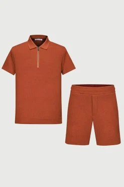 Ensemble short tshirt gaufré