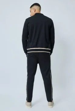 Ensemble sportwear veste et jogging à bandes latérales