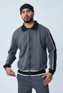 Ensemble sportwear veste et jogging à bandes latérales