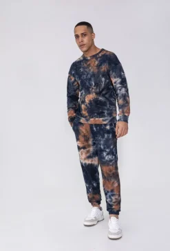 Ensemble sweat & jogging motif tie and dye imprimé