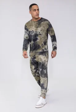 Ensemble sweat & jogging motif tie and dye imprimé