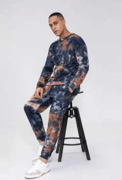 Ensemble sweat & jogging motif tie and dye imprimé