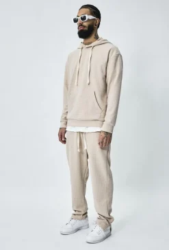 Ensemble tendance sweat jogging à carreaux matelassés