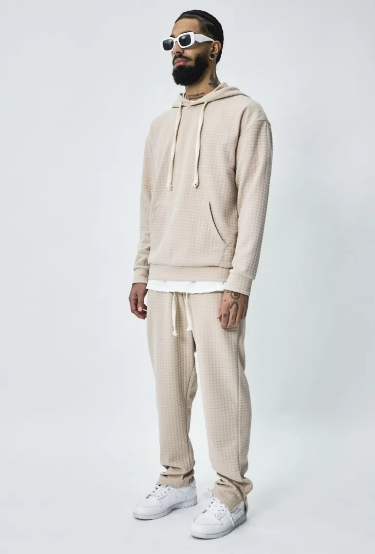 Ensemble tendance sweat jogging à carreaux matelassés