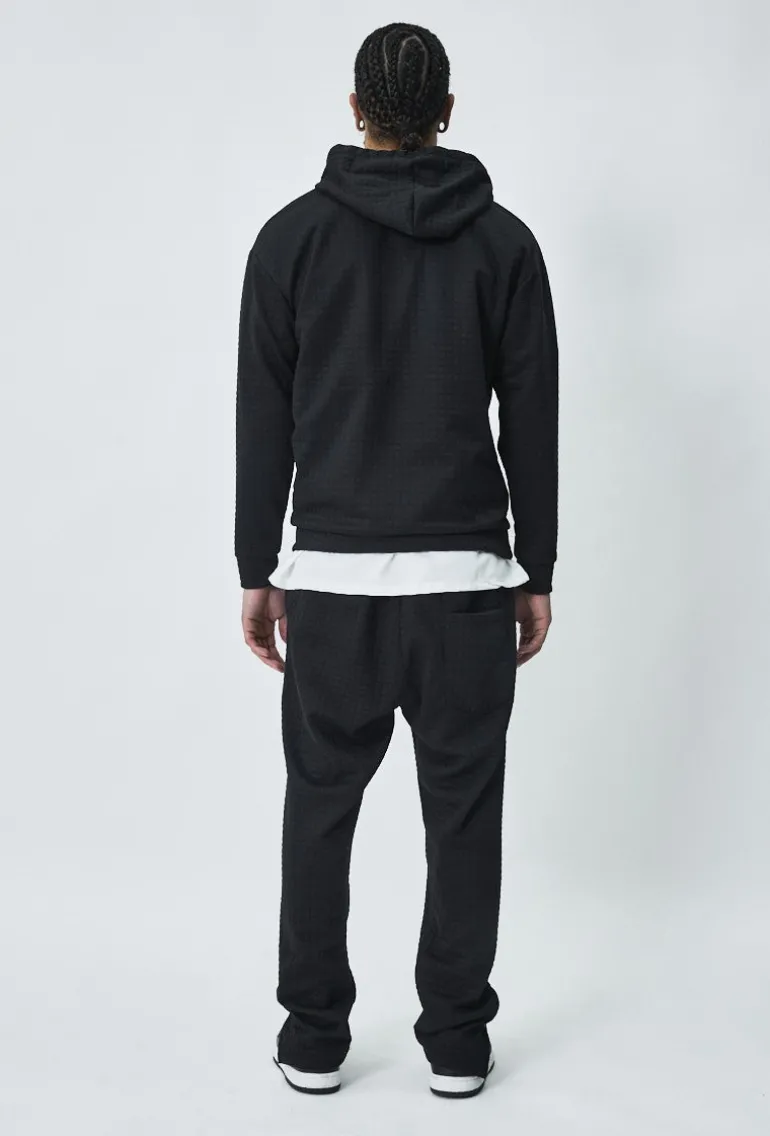 Ensemble tendance sweat jogging à carreaux matelassés