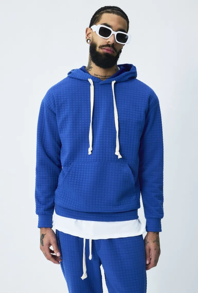 Ensemble tendance sweat jogging à carreaux matelassés