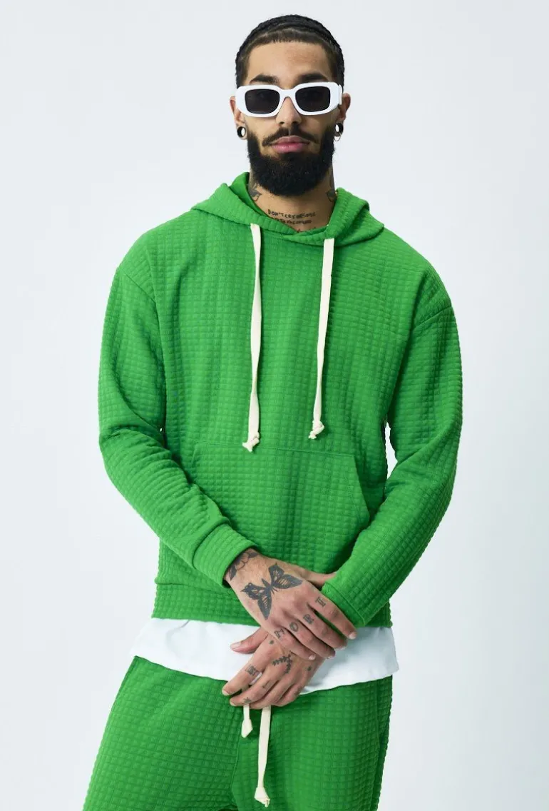 Ensemble tendance sweat jogging à carreaux matelassés