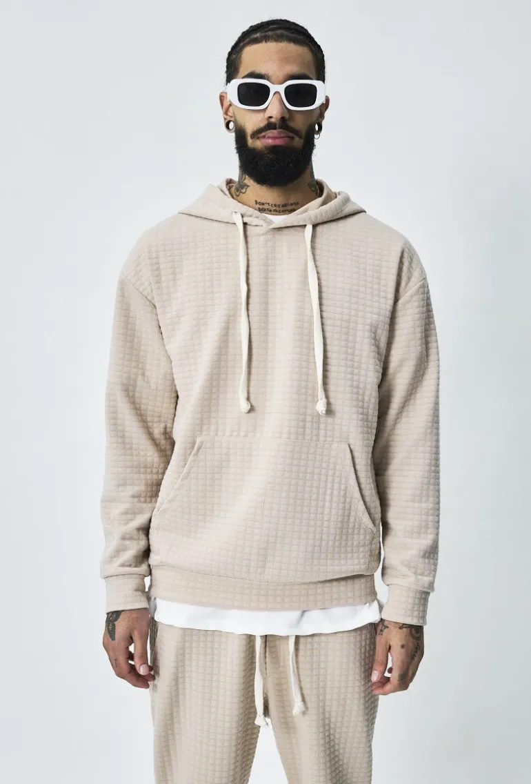 Ensemble tendance sweat jogging à carreaux matelassés