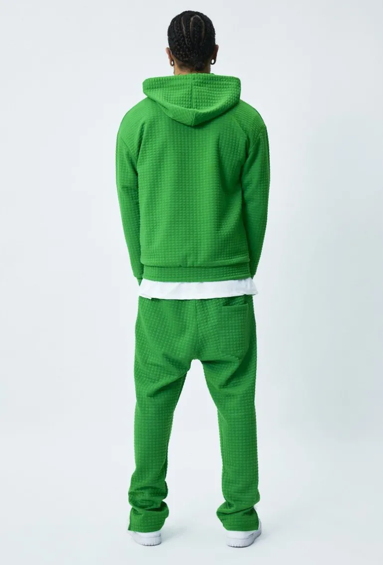 Ensemble tendance sweat jogging à carreaux matelassés