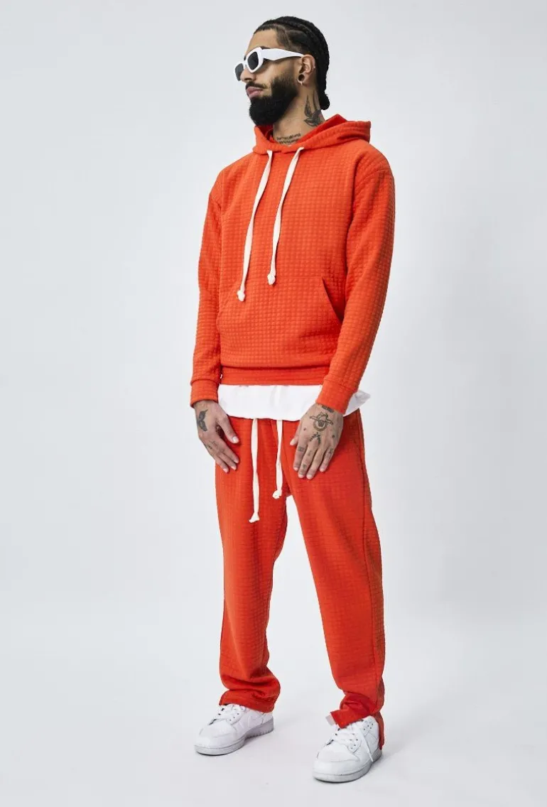Ensemble tendance sweat jogging à carreaux matelassés