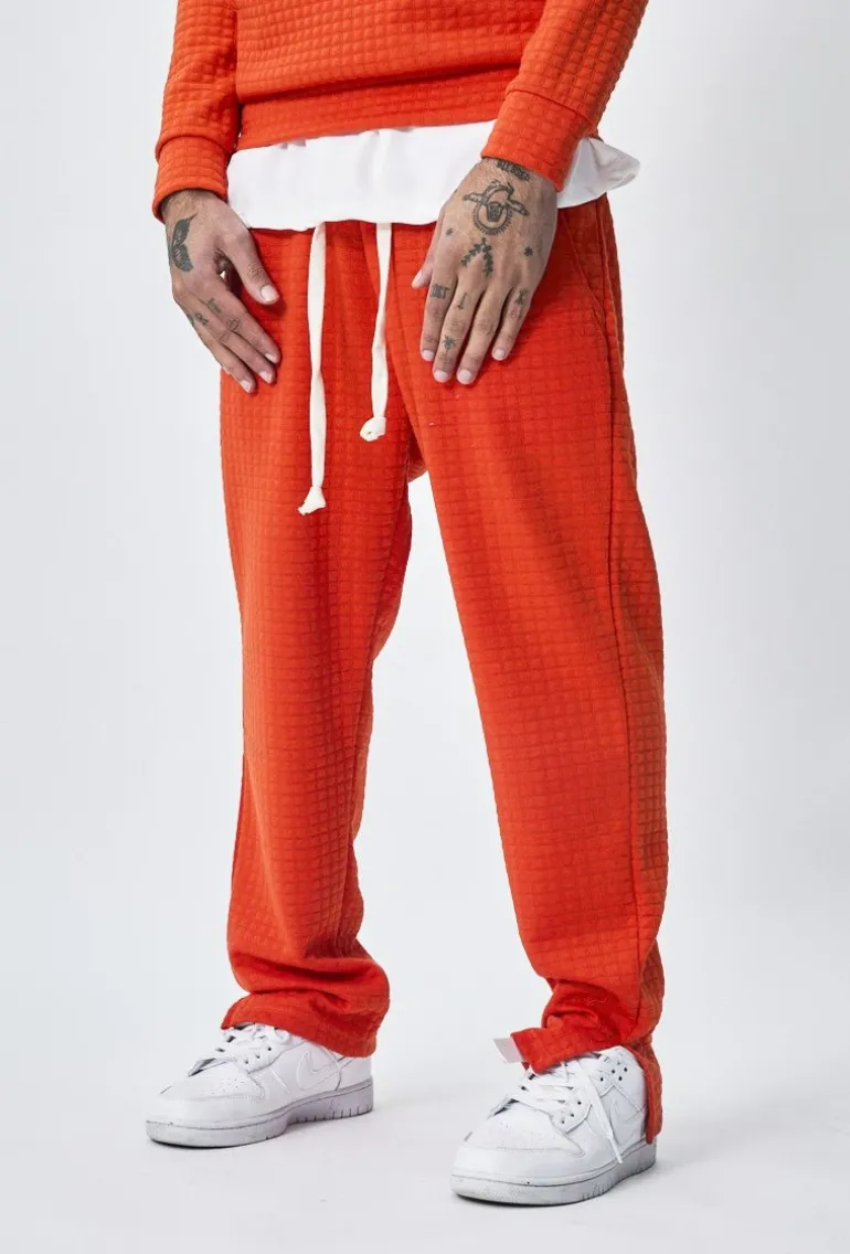 Ensemble tendance sweat jogging à carreaux matelassés