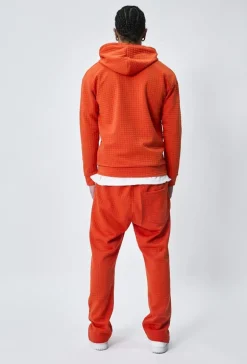 Ensemble tendance sweat jogging à carreaux matelassés