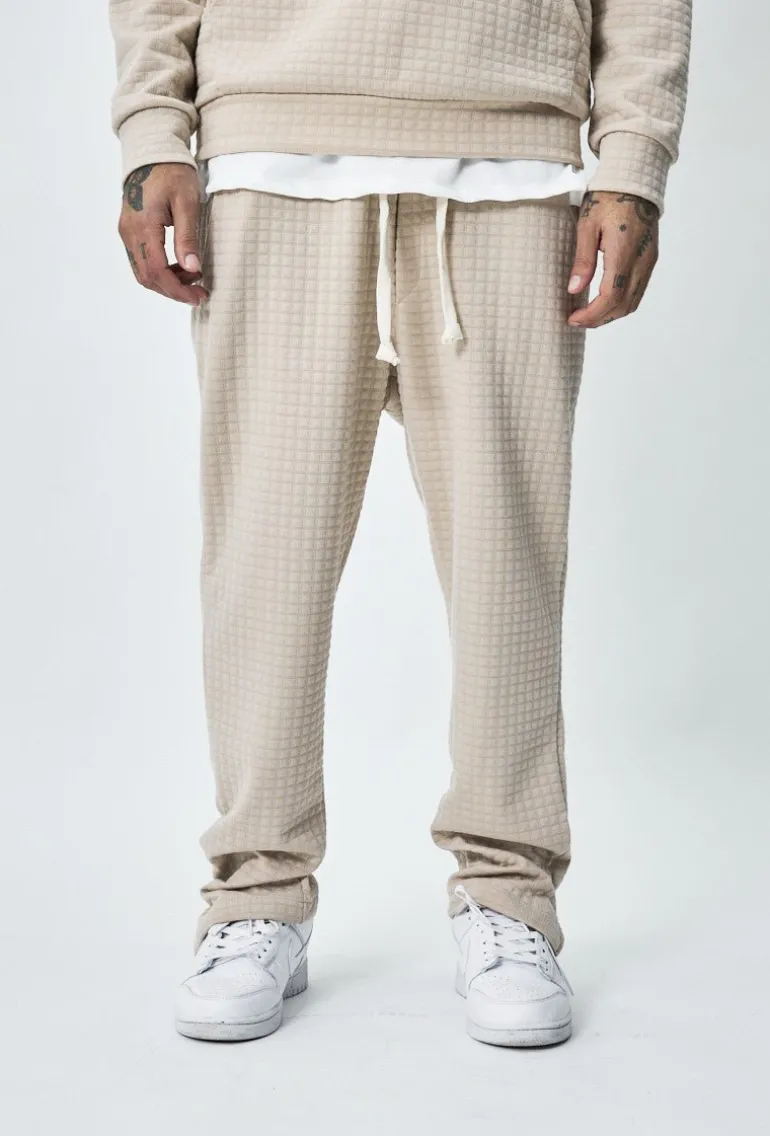 Ensemble tendance sweat jogging à carreaux matelassés