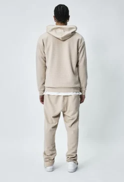 Ensemble tendance sweat jogging à carreaux matelassés