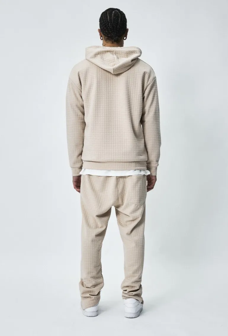 Ensemble tendance sweat jogging à carreaux matelassés