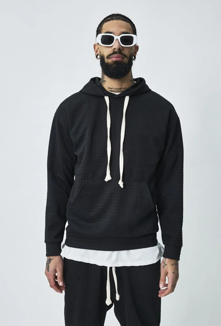 Ensemble tendance sweat jogging à carreaux matelassés