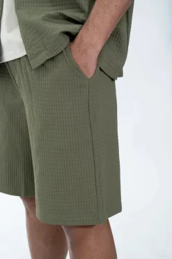Ensemble texturé chemise short uni