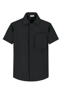 Ensemble texturé chemise short uni