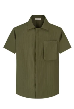 Ensemble texturé chemise short uni