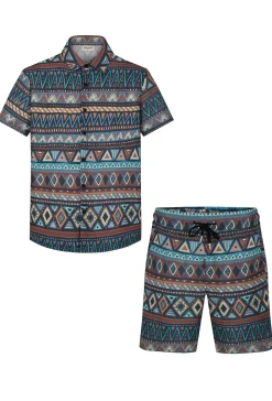 Ensemble tribal géométrique foncé