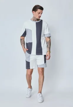 Ensemble t-shirt short patchwork