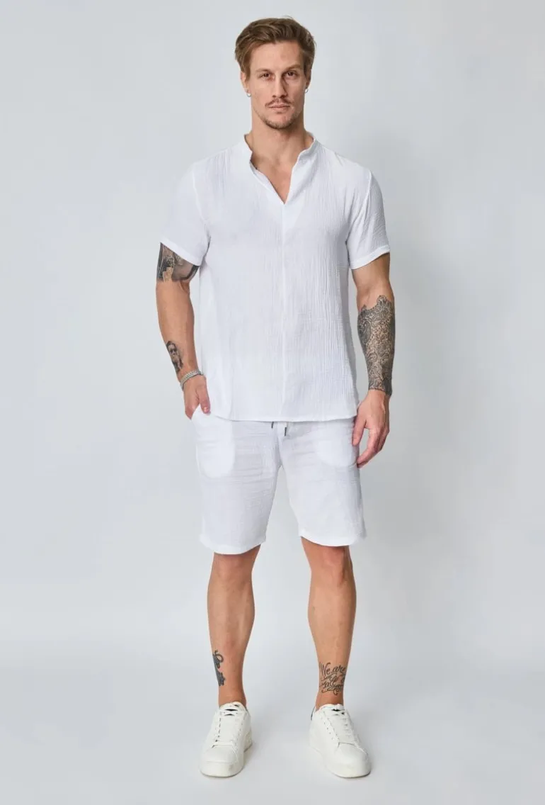 Ensemble t-shirt short uni gaz de coton