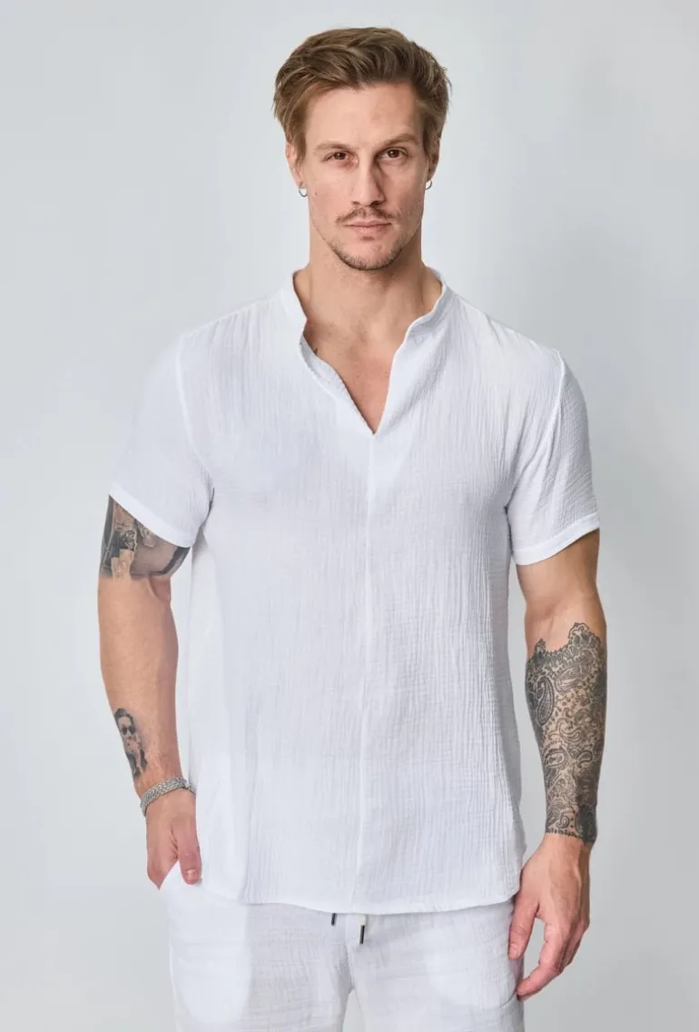 Ensemble t-shirt short uni gaz de coton