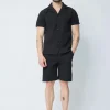 Ensemble uni chemise manches courtes short