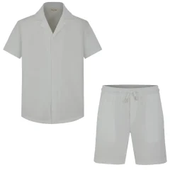 Ensemble uni chemise manches courtes short