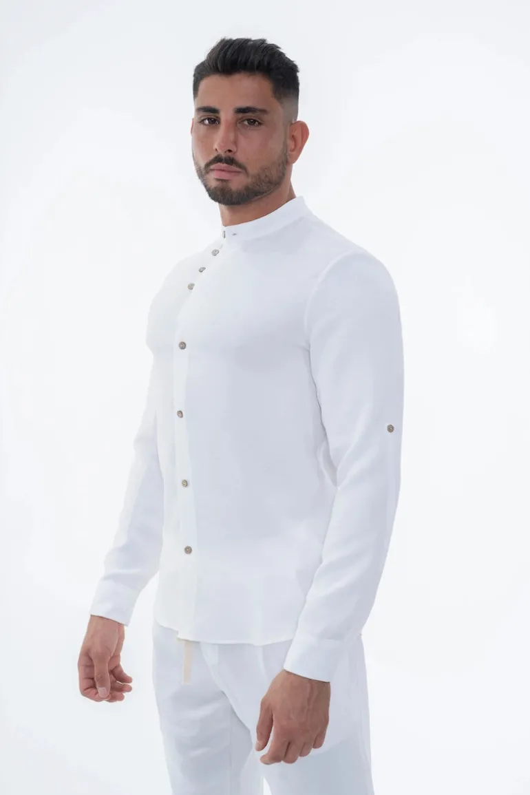 Ensemble uni chemise manches courtes pantalon